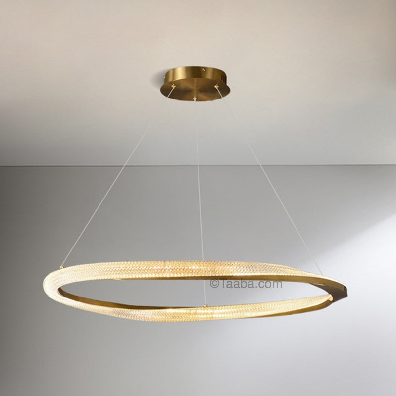 Cyber Light Luxury Chrome-Plated Art Single-Ring Pendant Light D0061