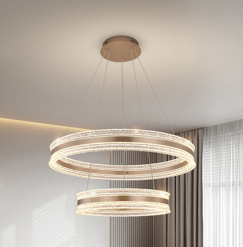Flux Double Ring Aluminum Art Pendant Light D0012