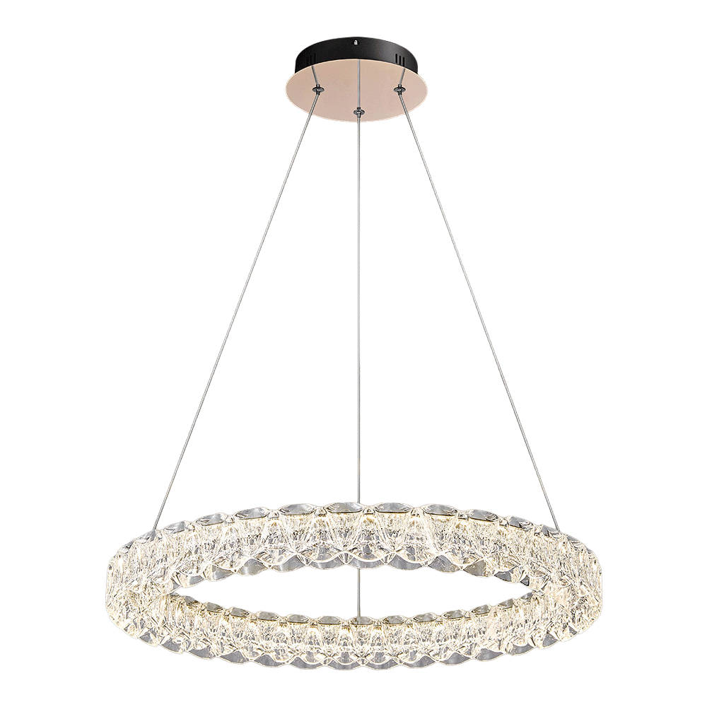 Pixel Single Ring Stainless Steel Textured Pendant Light D0021