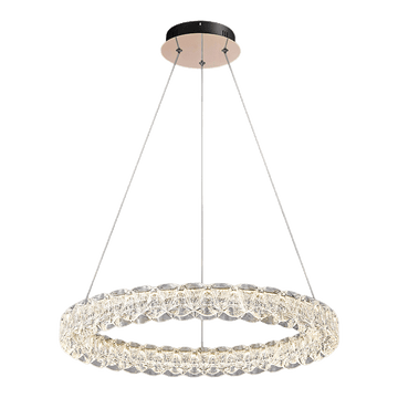 Pixel Single Ring Stainless Steel Textured Pendant Light D0021