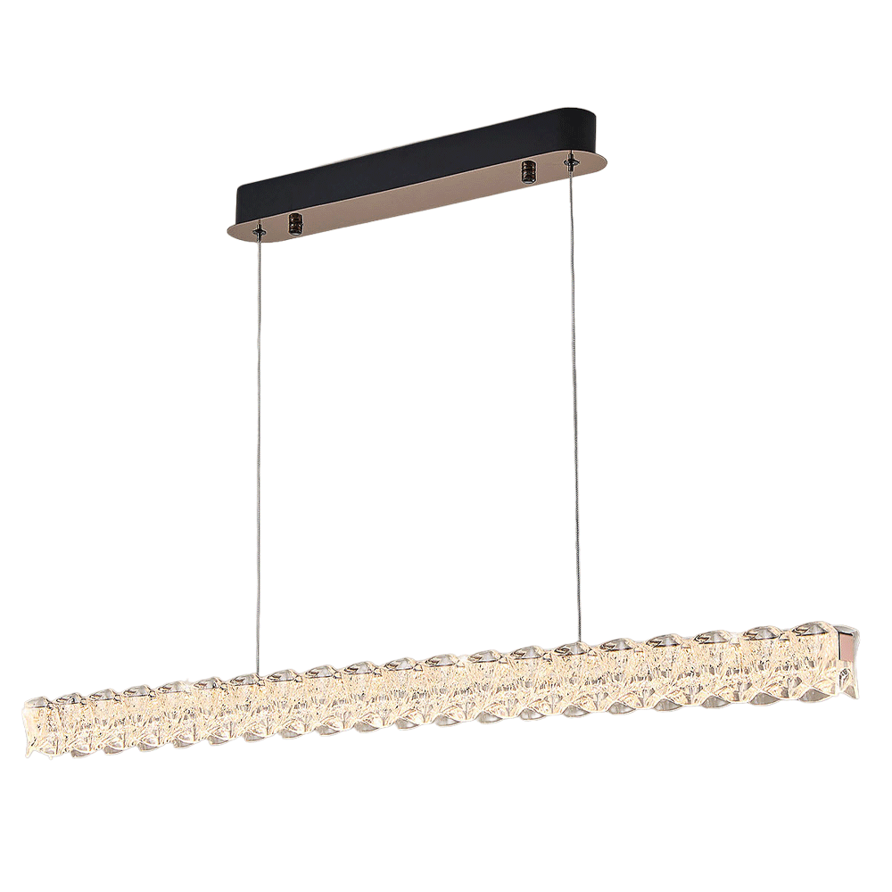 Pixel Long Strip Stainless Steel Textured Pendant Light D002C