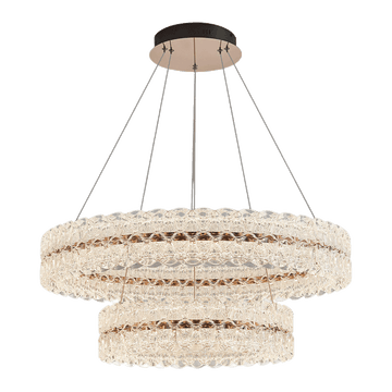 Axis Double Ring Aluminum Textured Pendant Light D0032