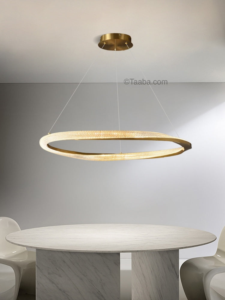 Cyber Light Luxury Chrome-Plated Art Single-Ring Pendant Light D0061