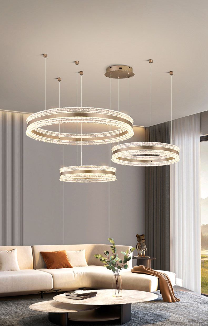 Flux Three Ring Aluminum Art Pendant Light D0013P