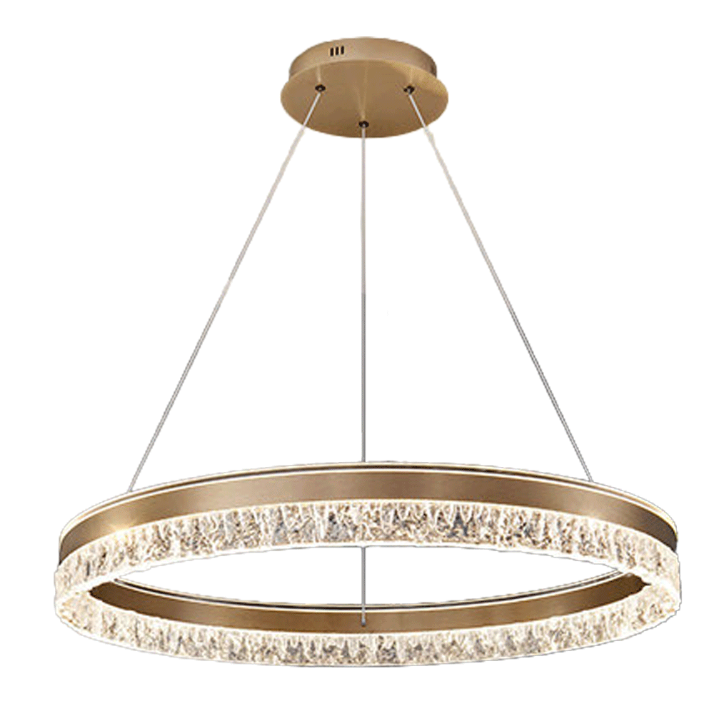 Neo Single Ring Aluminum Ice Pattern Pendant Light D0041
