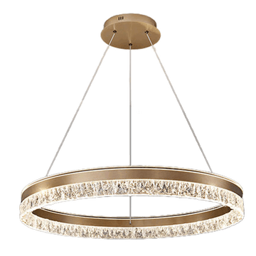 Neo Single Ring Aluminum Ice Pattern Pendant Light D0041