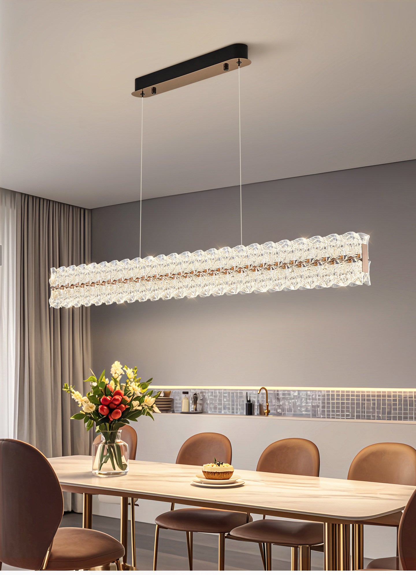 Axis Long Aluminum Textured Pendant Light D003C