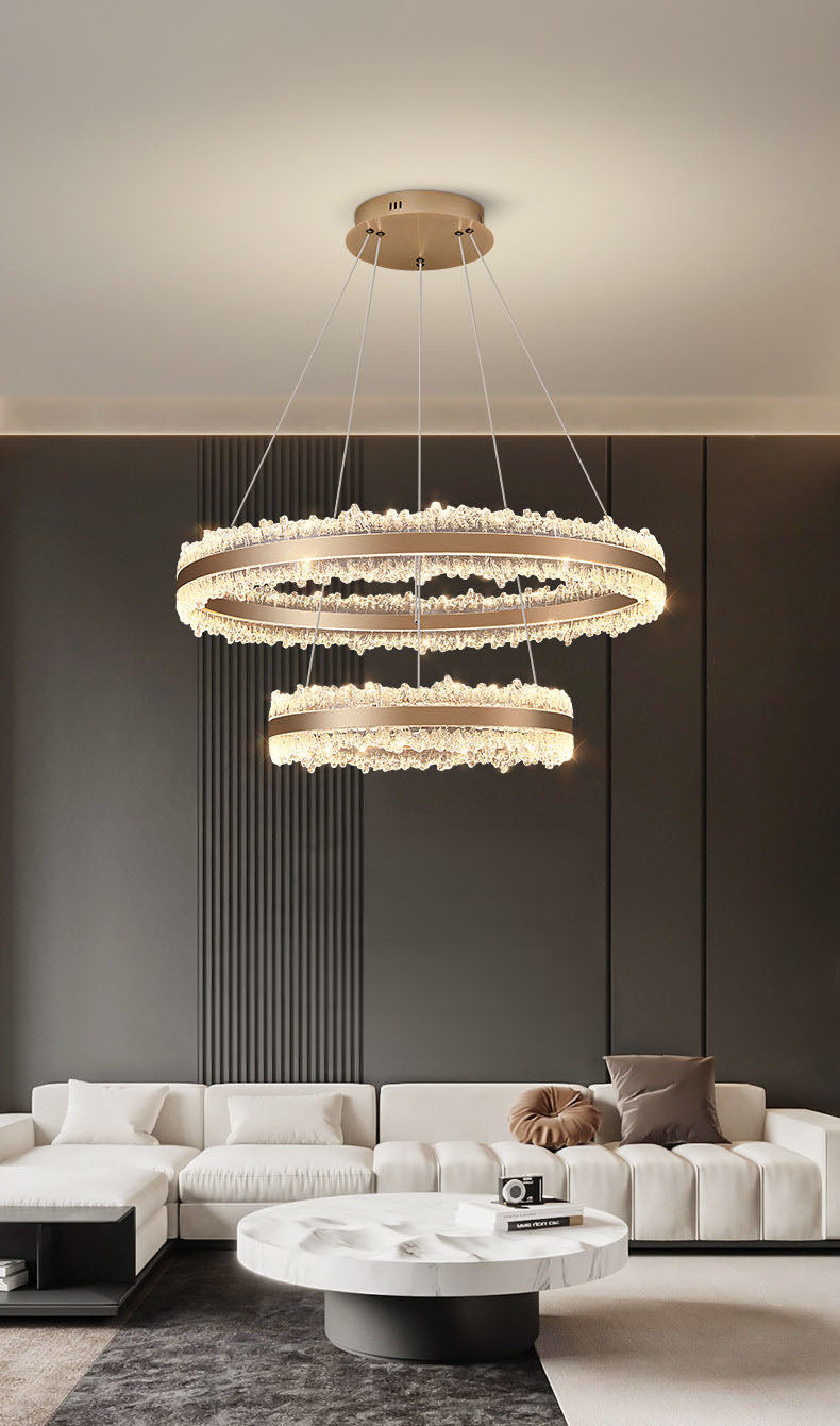 Core Double Ring Aluminum Glacier Pendant Light D0052