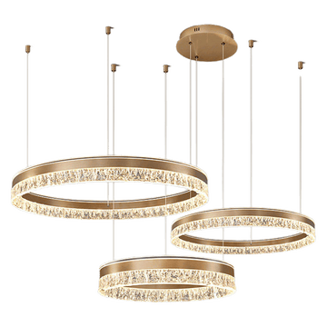 Neo Triple Ring Aluminum Ice Pattern Pendant Light D0043P