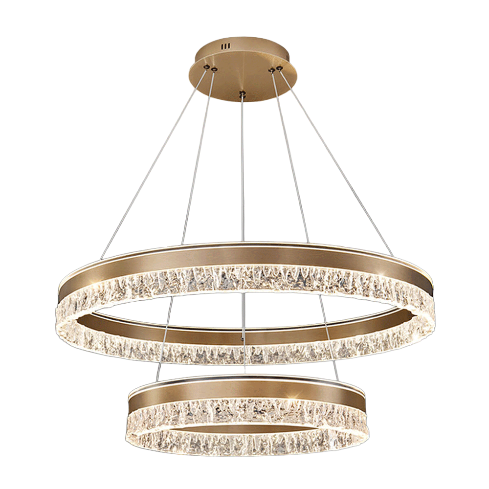Neo Double Ring Aluminum Frosted Chandelier D0042