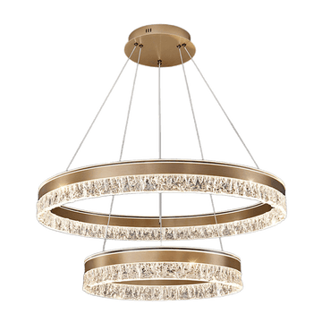 Neo Double Ring Aluminum Frosted Chandelier D0042