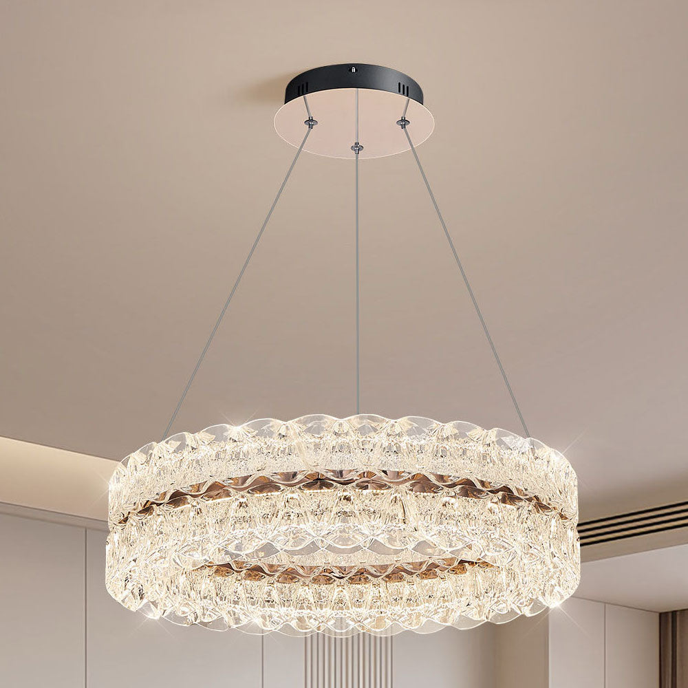 Axis Single Ring Aluminum Textured Pendant Light D0031