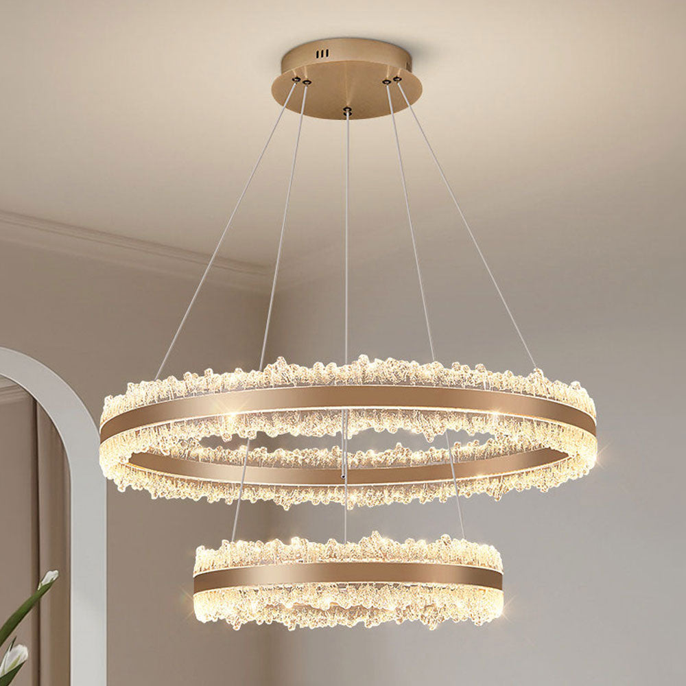 Core Double Ring Aluminum Glacier Pendant Light D0052