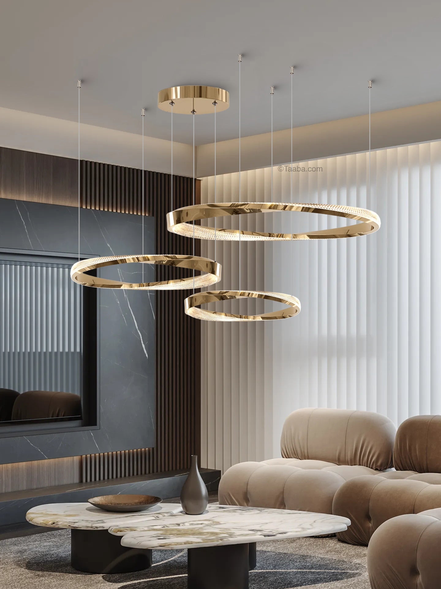 Cyber Style Three Ring Art Chandelier D0063P