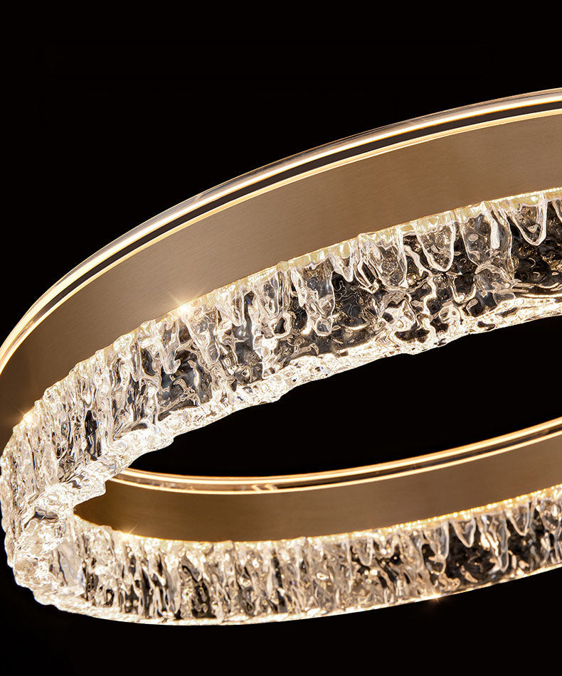 Neo Single Ring Aluminum Ice Pattern Pendant Light D0041