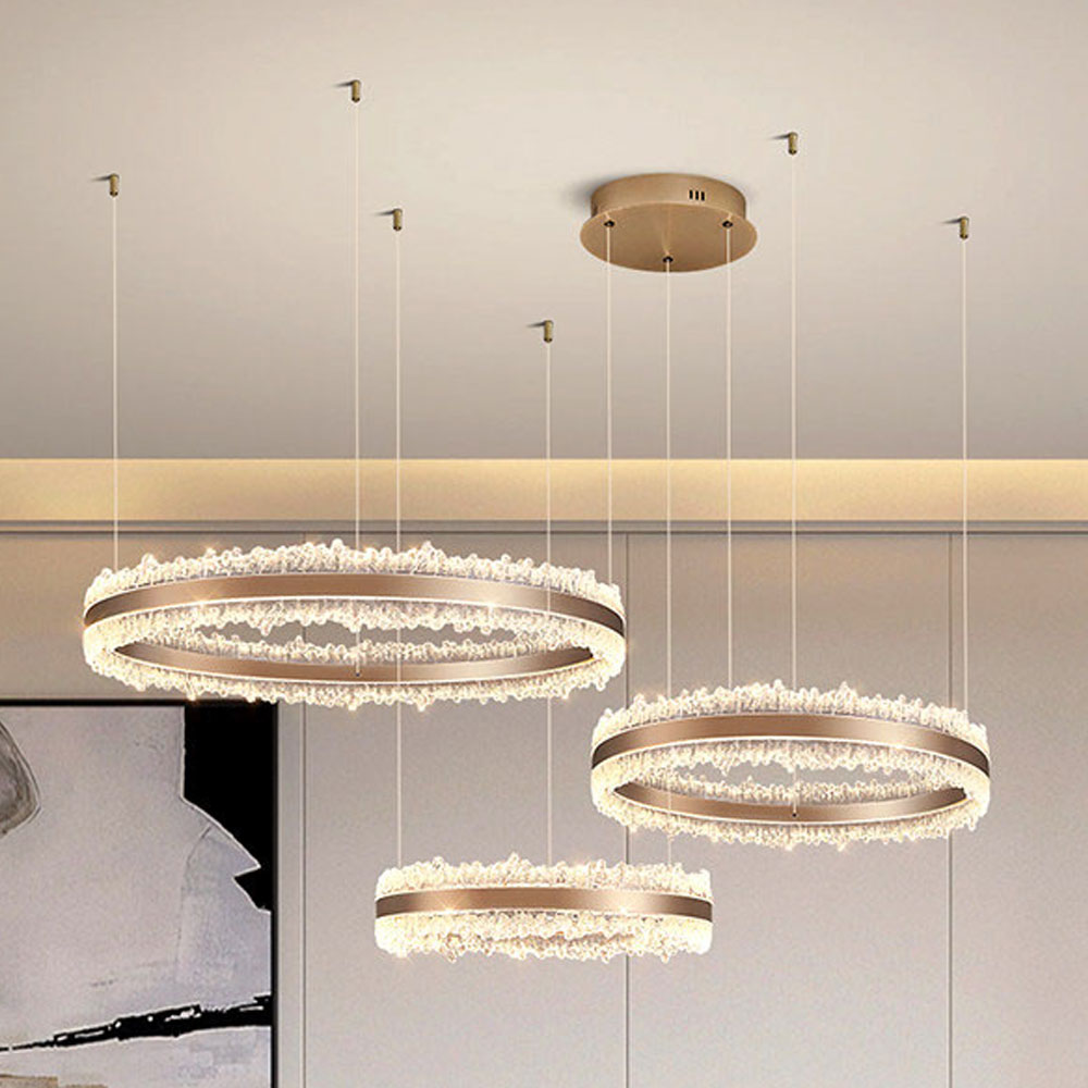 Core Three Ring Aluminum Glacier Pendant Light D0053P