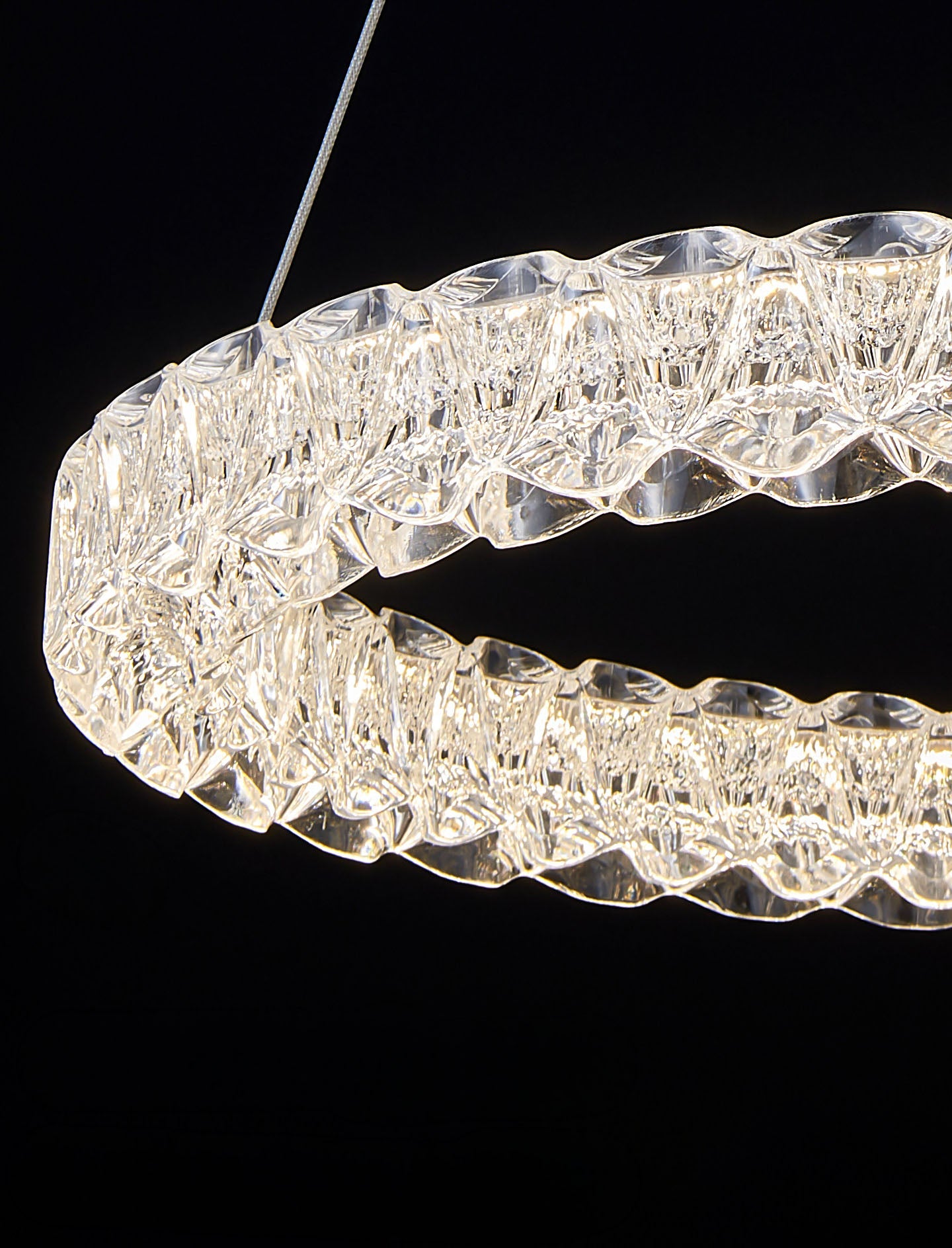 Pixel Single Ring Stainless Steel Textured Pendant Light D0021