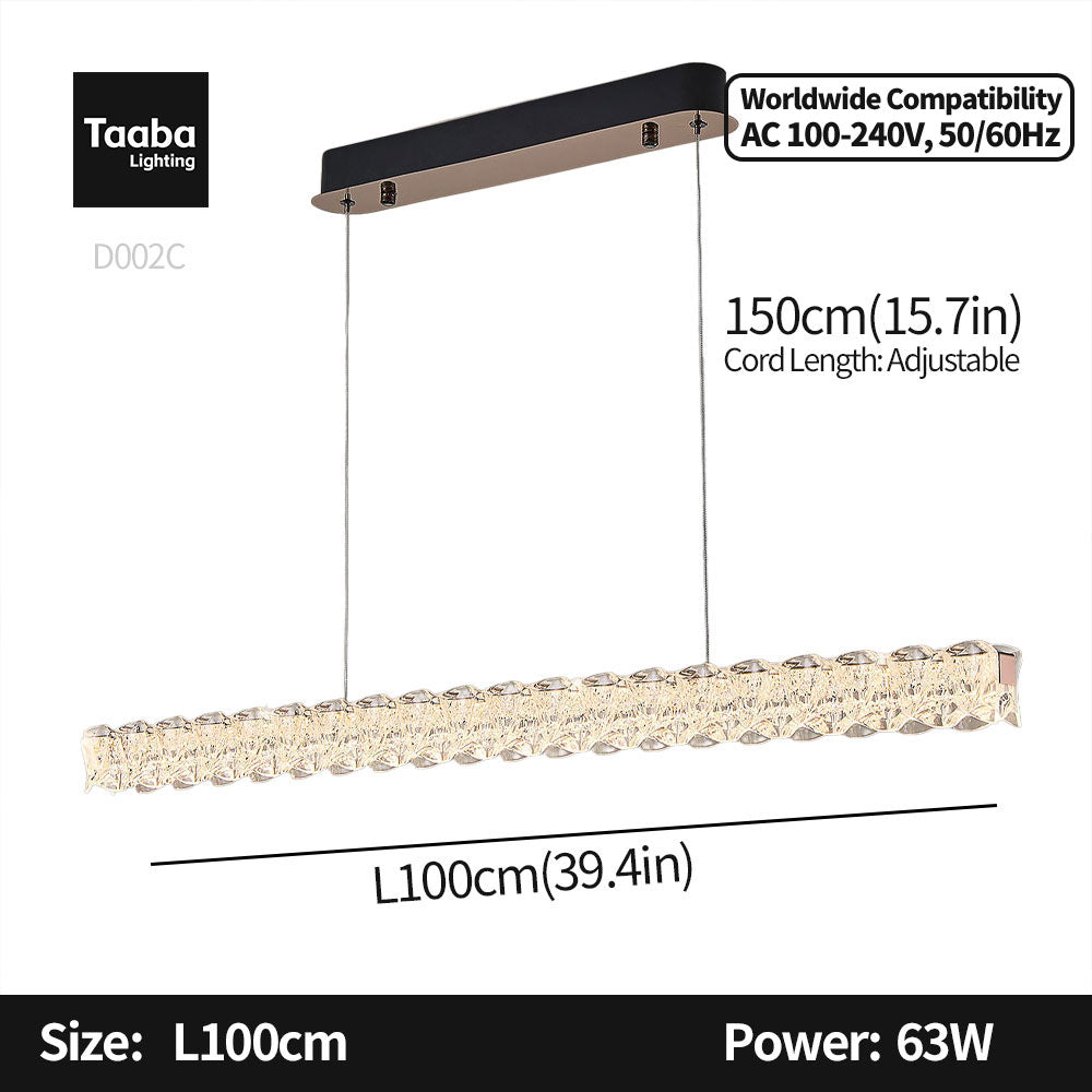 Pixel Long Strip Stainless Steel Textured Pendant Light D002C
