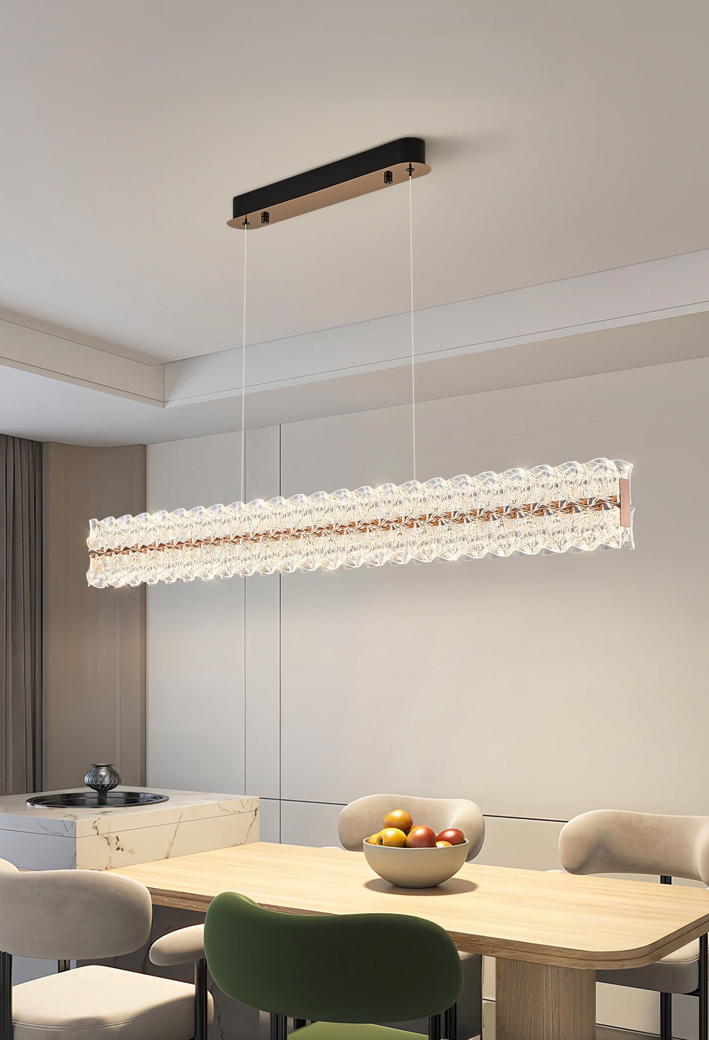 Axis Long Aluminum Textured Pendant Light D003C