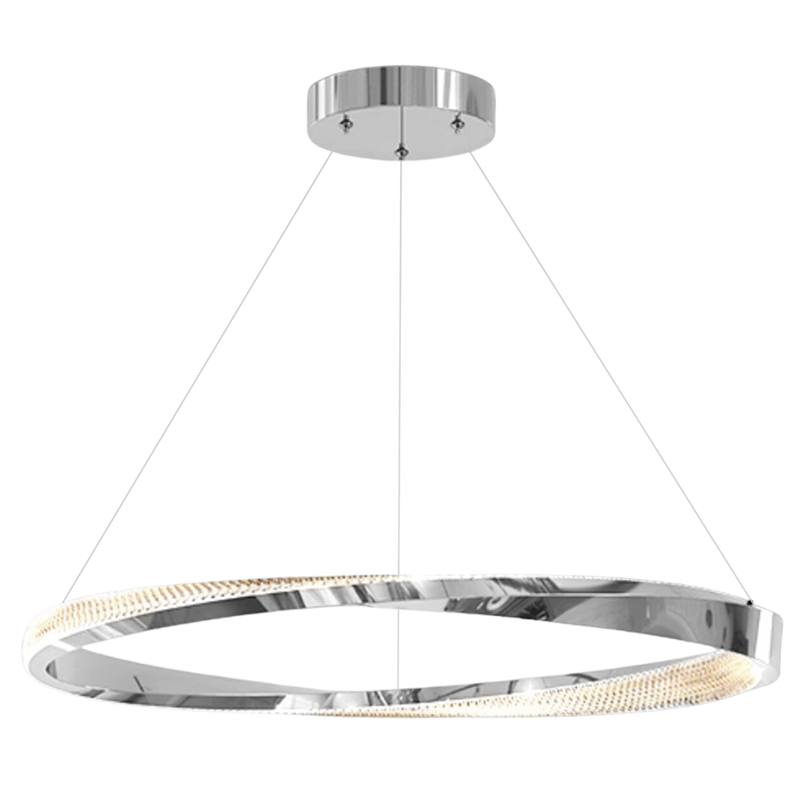 Cyber Light Luxury Chrome-Plated Art Single-Ring Pendant Light D0061