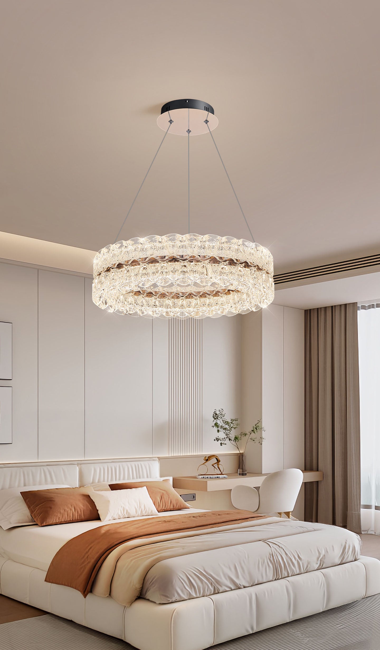 Axis Single Ring Aluminum Textured Pendant Light D0031