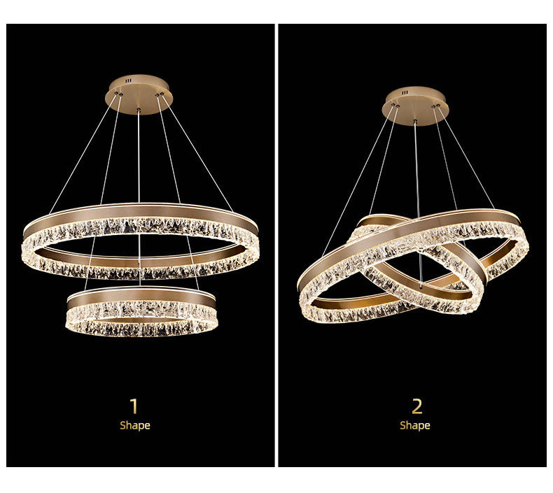 Neo Double Ring Aluminum Frosted Chandelier D0042