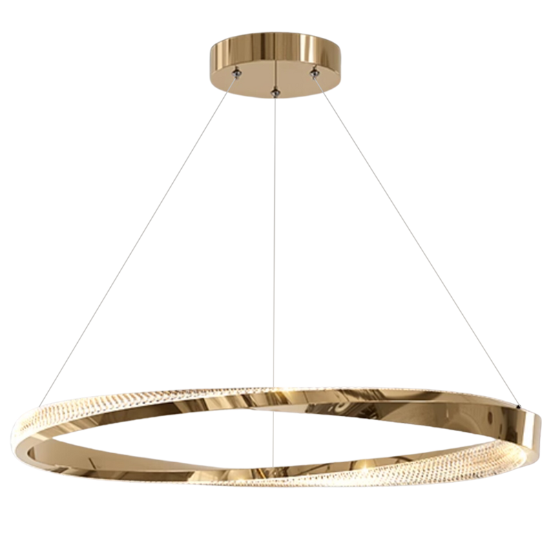 Cyber Light Luxury Chrome-Plated Art Single-Ring Pendant Light D0061
