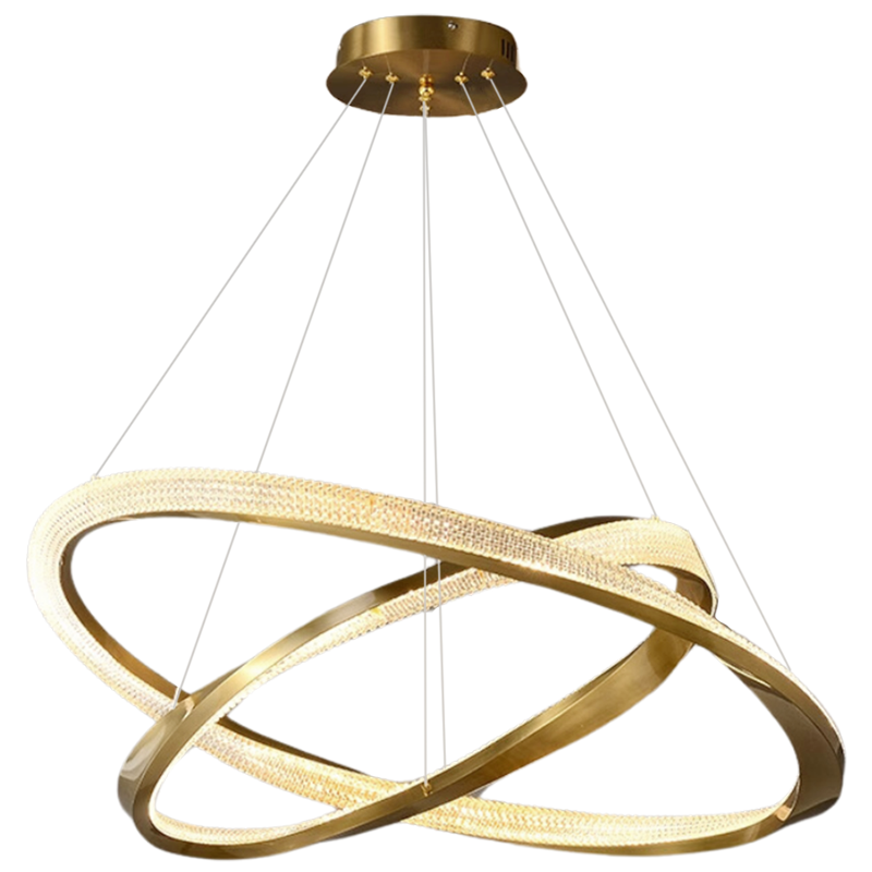 Cyber Light Luxury Chrome Plated Artistic Double Ring Pendant Light D0062