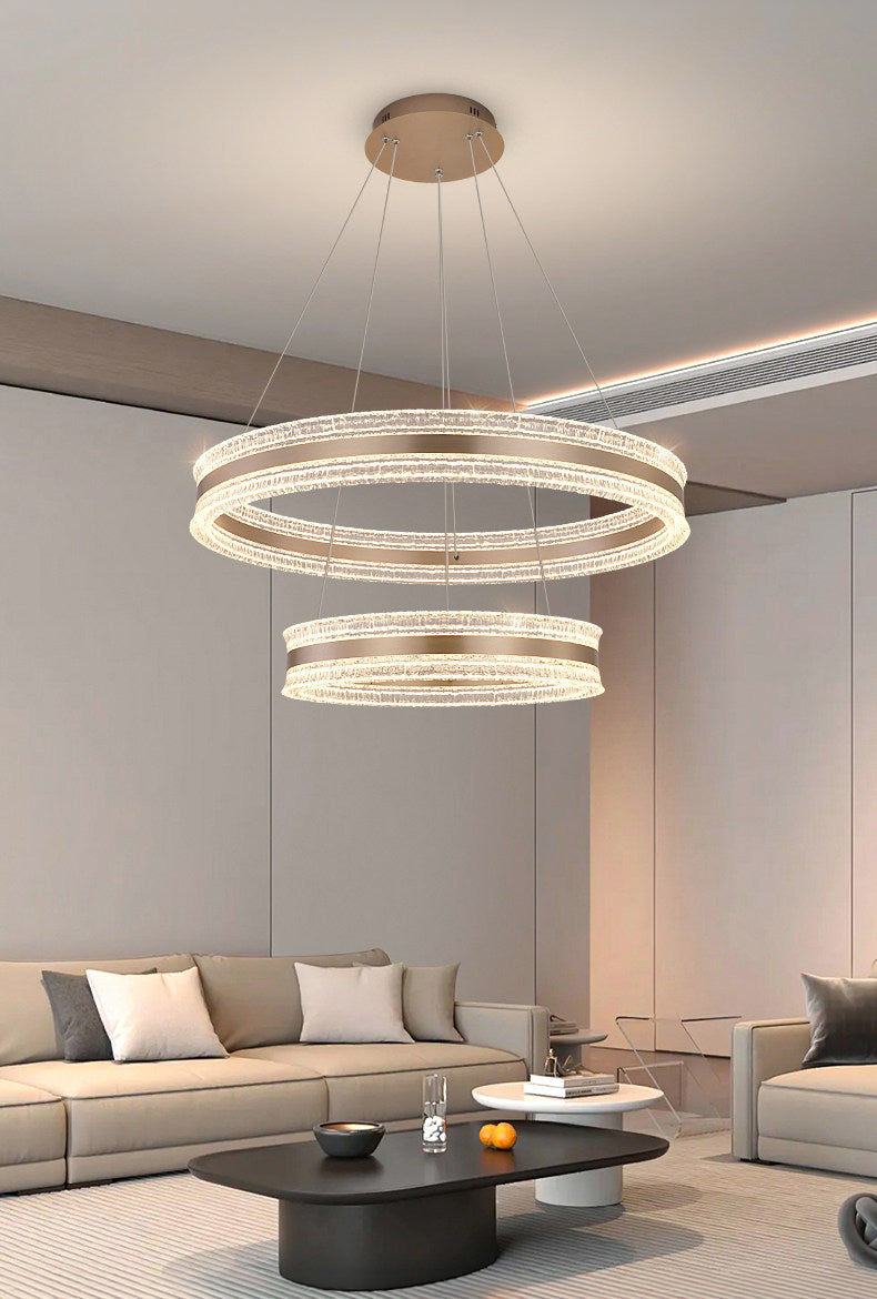 Flux Double Ring Aluminum Art Pendant Light D0012