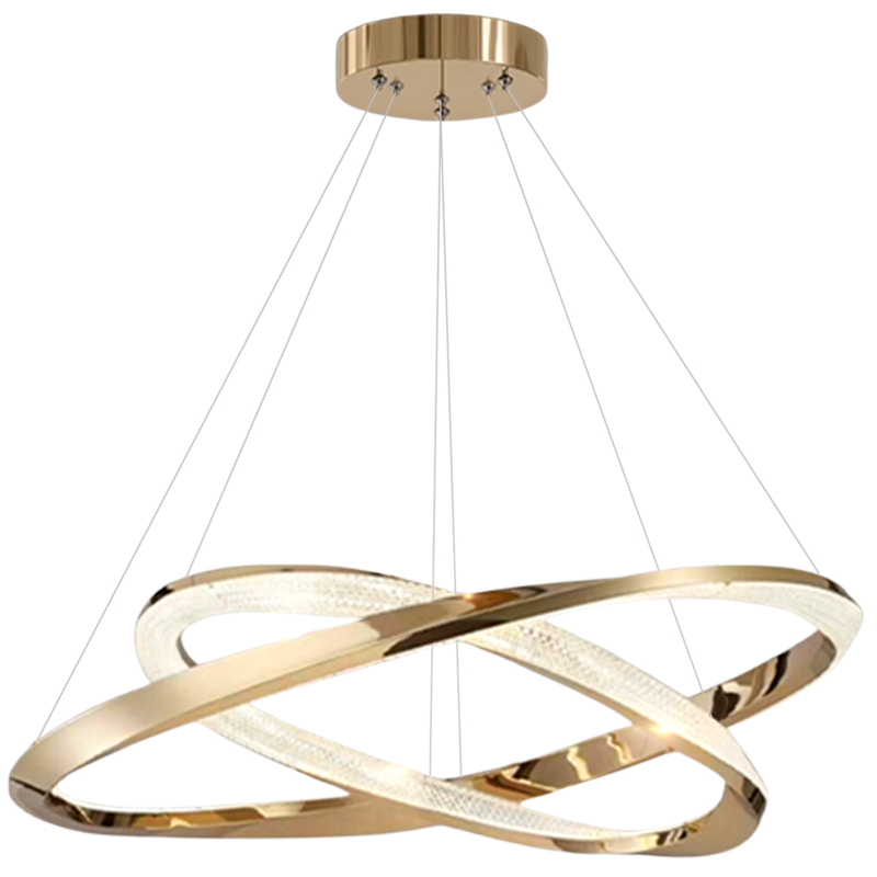 Cyber Light Luxury Chrome Plated Artistic Double Ring Pendant Light D0062