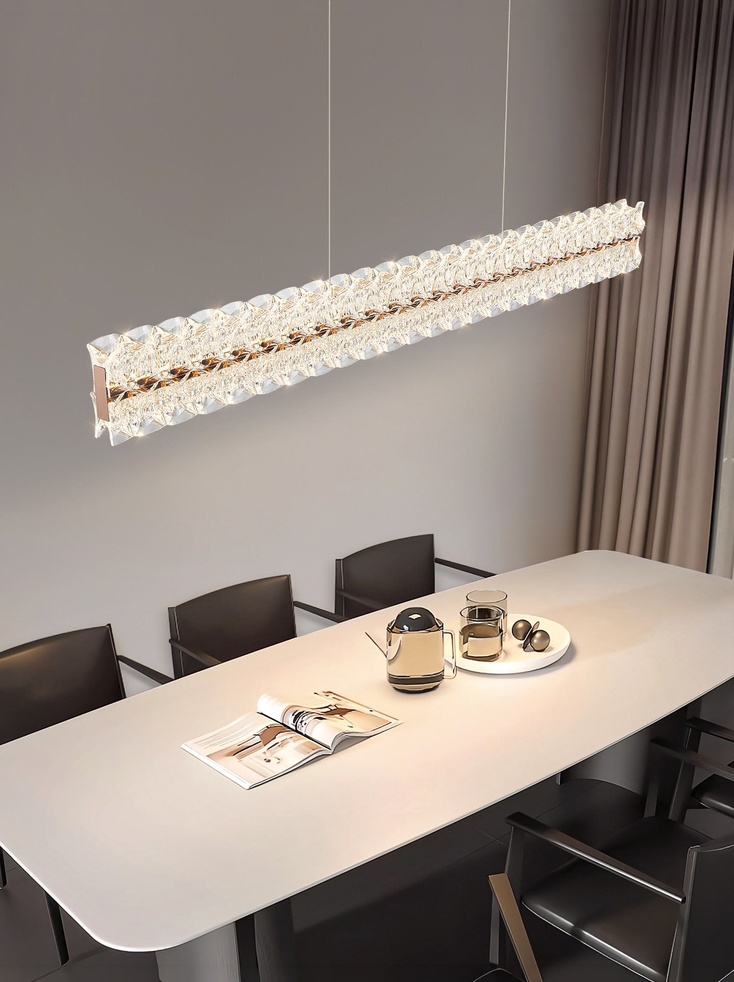 Axis Long Aluminum Textured Pendant Light D003C