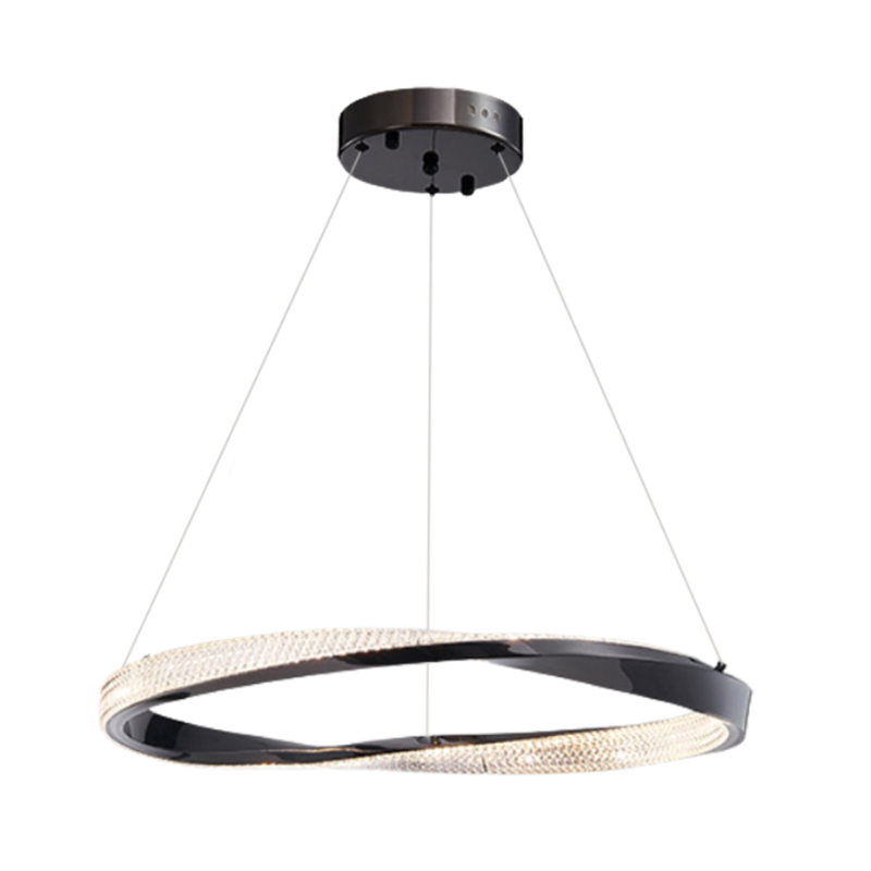 Cyber Light Luxury Chrome-Plated Art Single-Ring Pendant Light D0061