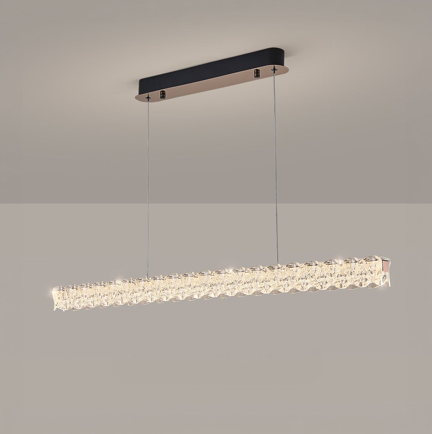 Pixel Long Strip Stainless Steel Textured Pendant Light D002C