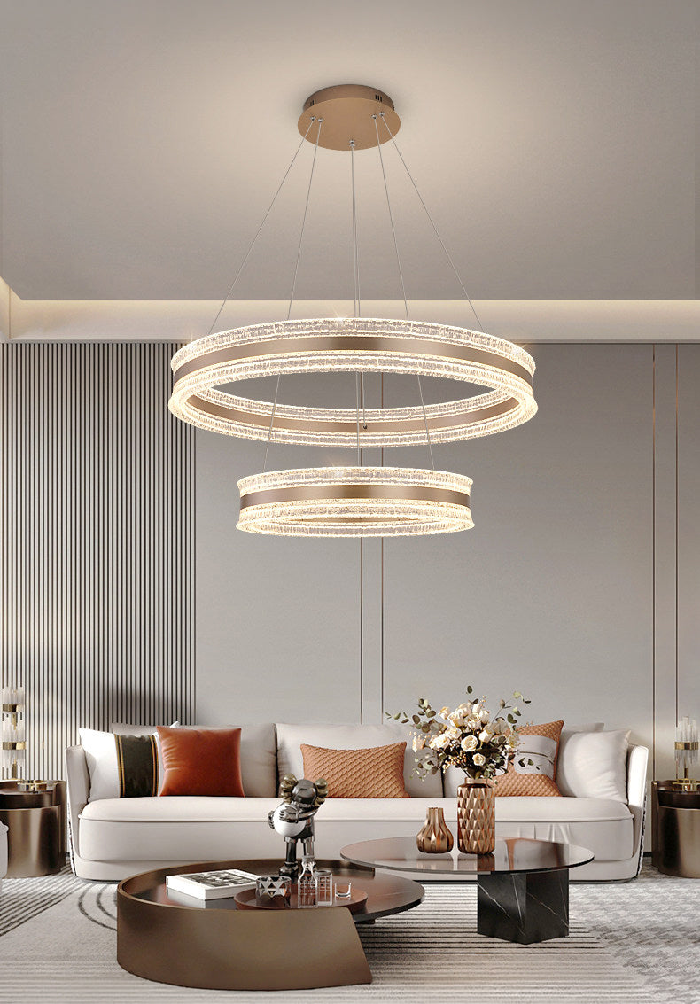 Flux Double Ring Aluminum Art Pendant Light D0012