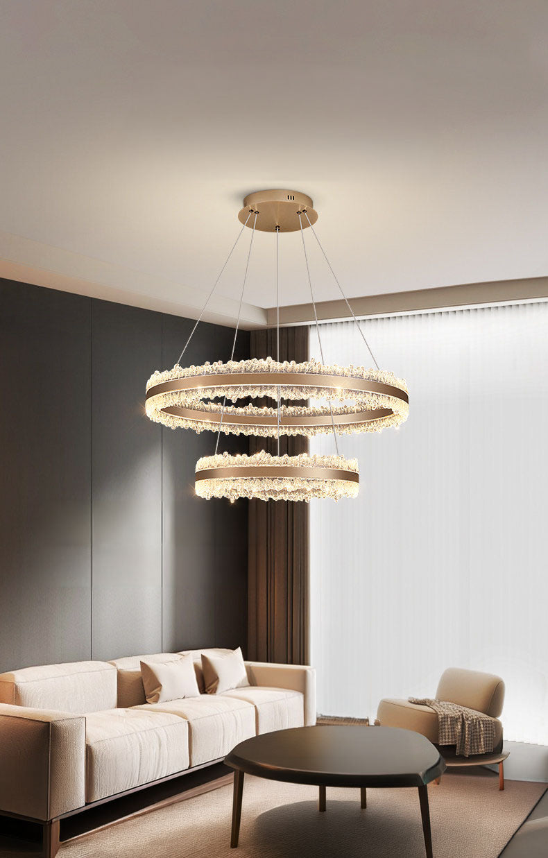 Core Double Ring Aluminum Glacier Pendant Light D0052