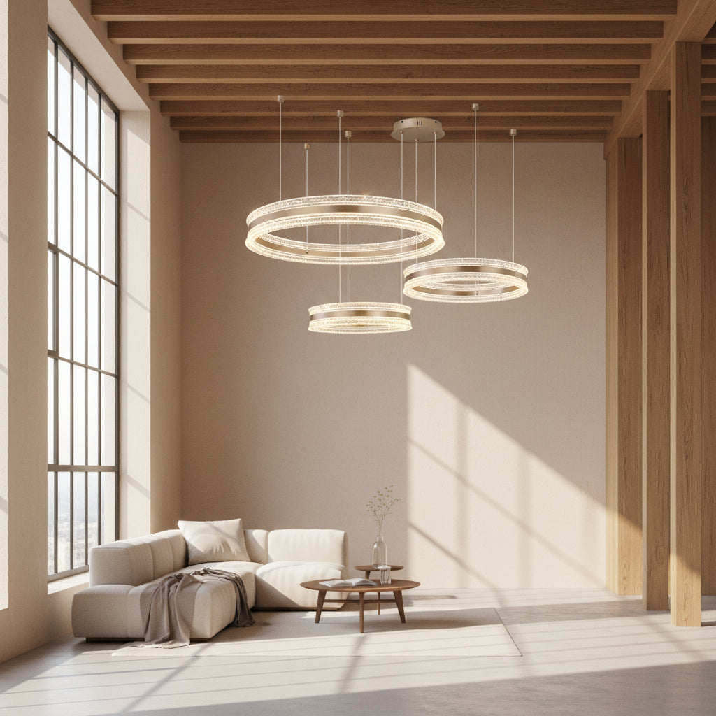 Flux Three Ring Aluminum Art Pendant Light D0013P