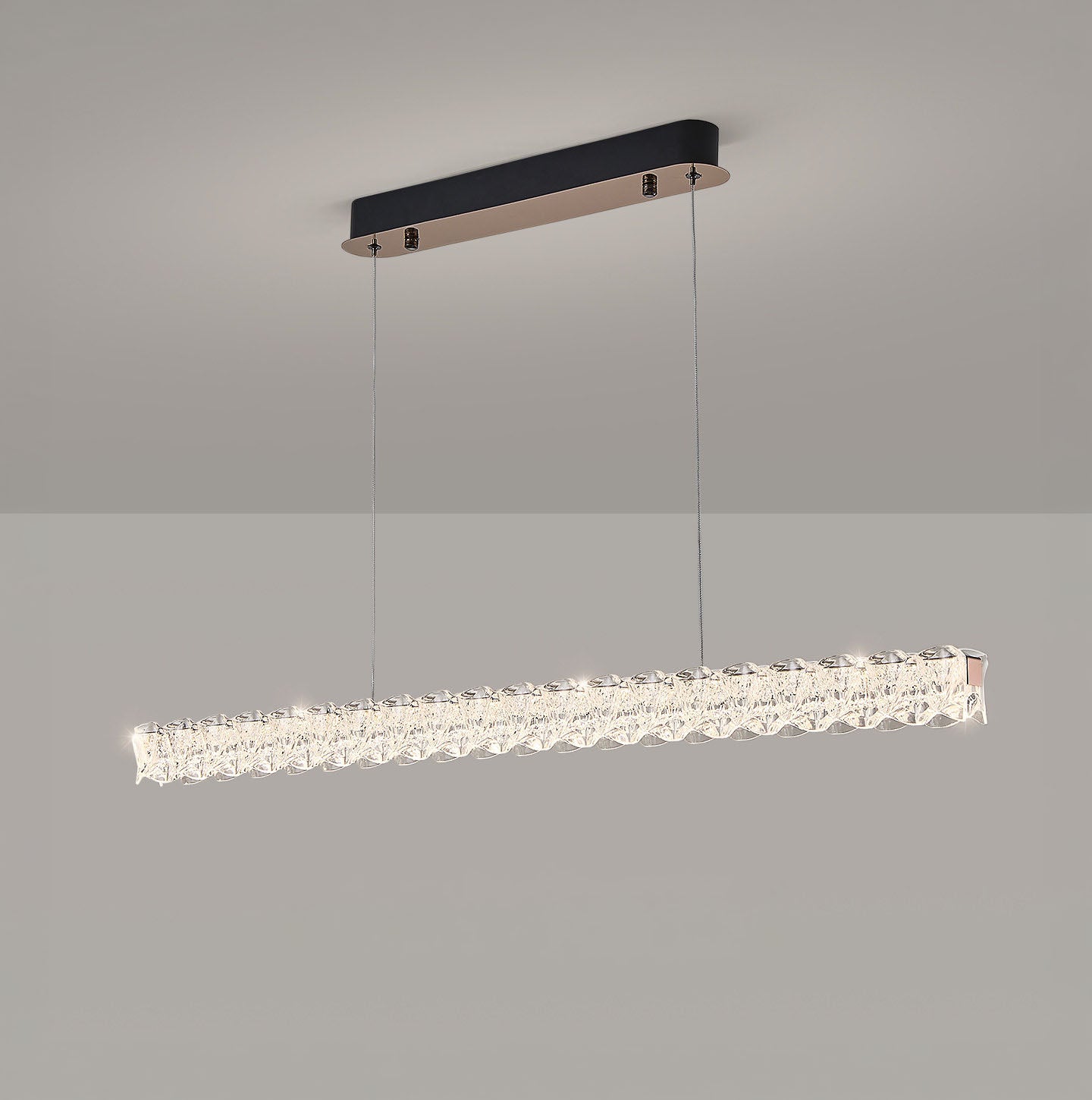 Pixel Long Strip Stainless Steel Textured Pendant Light D002C