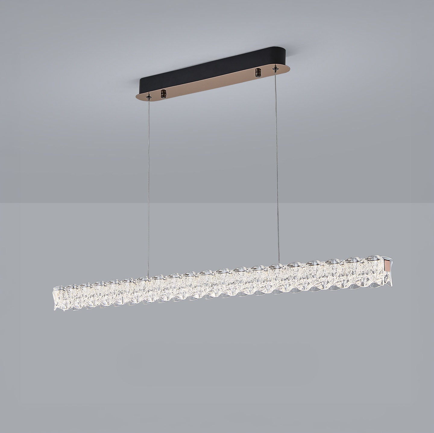 Pixel Long Strip Stainless Steel Textured Pendant Light D002C