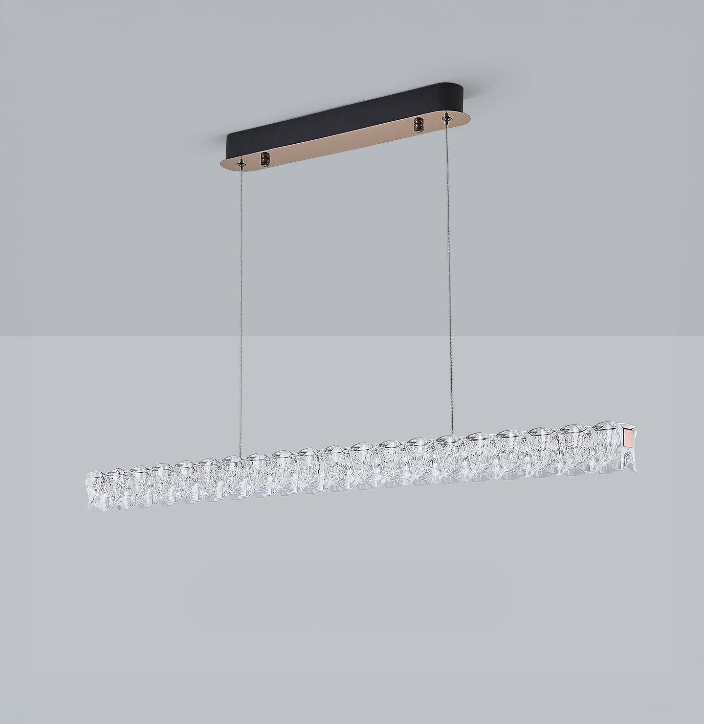 Pixel Long Strip Stainless Steel Textured Pendant Light D002C