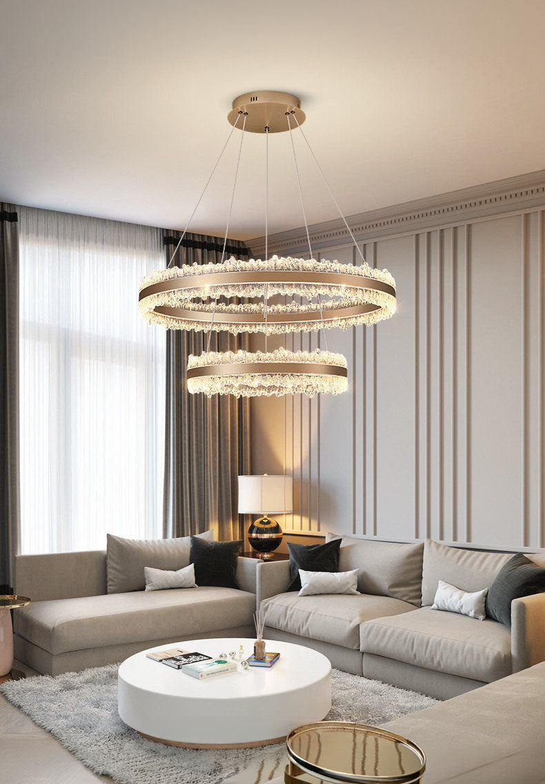Core Double Ring Aluminum Glacier Pendant Light D0052