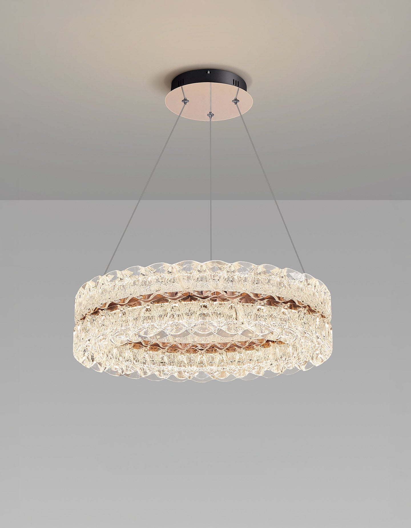 Axis Single Ring Aluminum Textured Pendant Light D0031