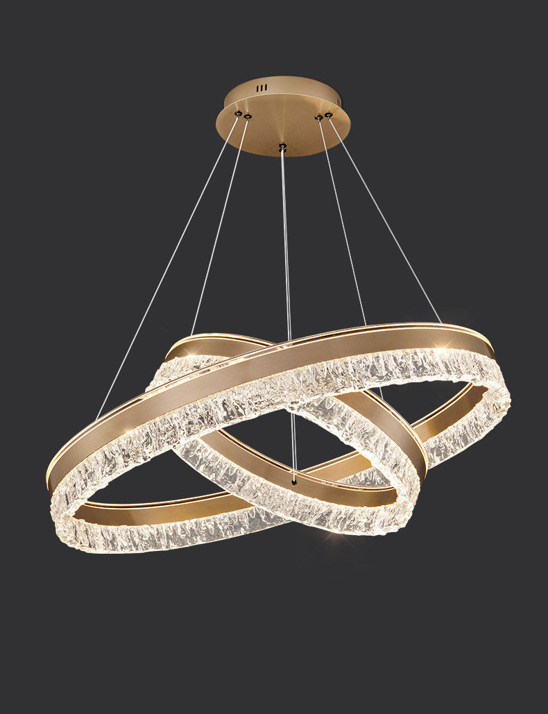 Neo Double Ring Aluminum Frosted Chandelier D0042