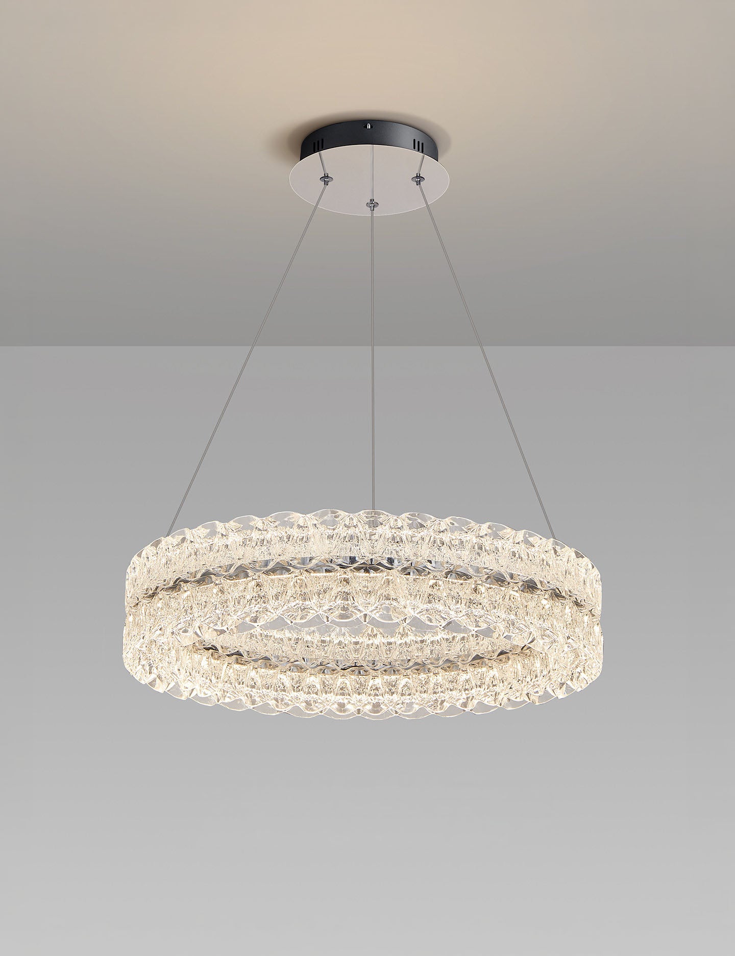 Axis Single Ring Aluminum Textured Pendant Light D0031