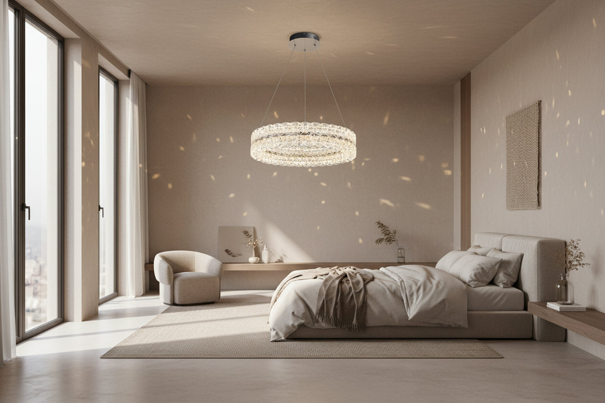 Axis Single Ring Aluminum Textured Pendant Light D0031