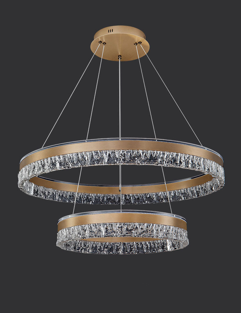 Neo Double Ring Aluminum Frosted Chandelier D0042