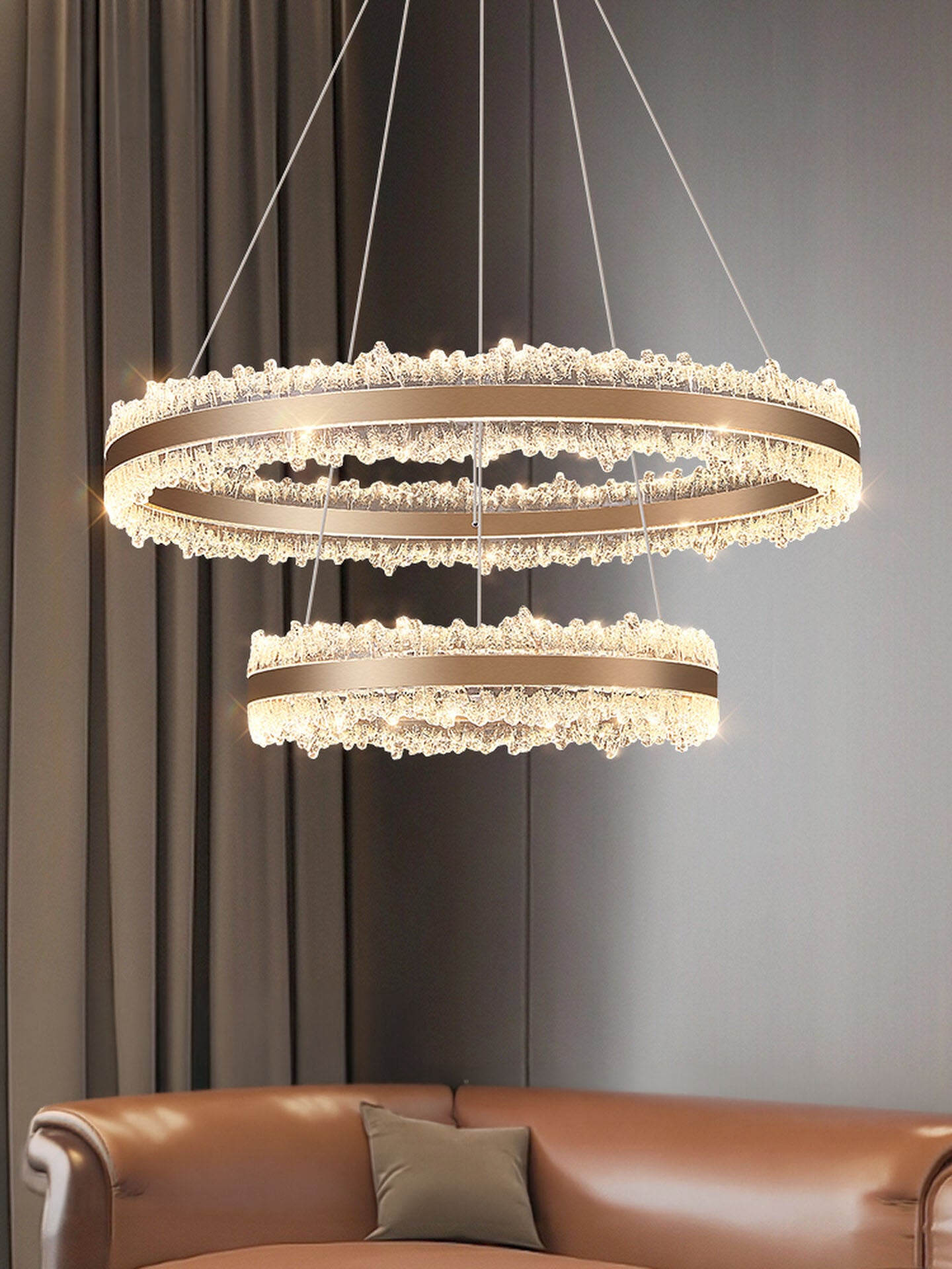 Core Double Ring Aluminum Glacier Pendant Light D0052