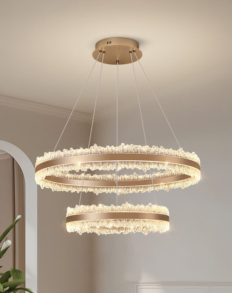 Core Double Ring Aluminum Glacier Pendant Light D0052