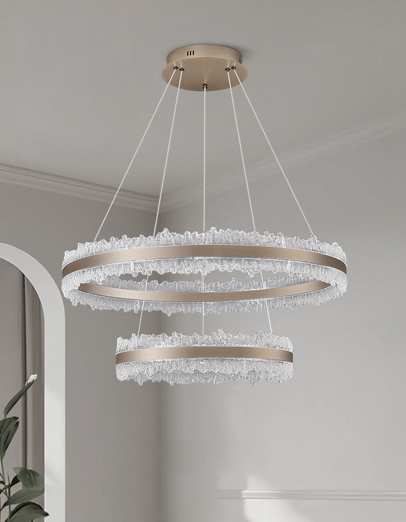 Core Double Ring Aluminum Glacier Pendant Light D0052