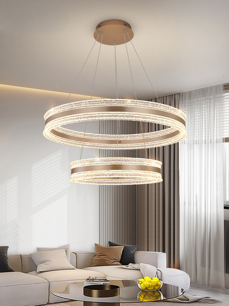 Flux Double Ring Aluminum Art Pendant Light D0012