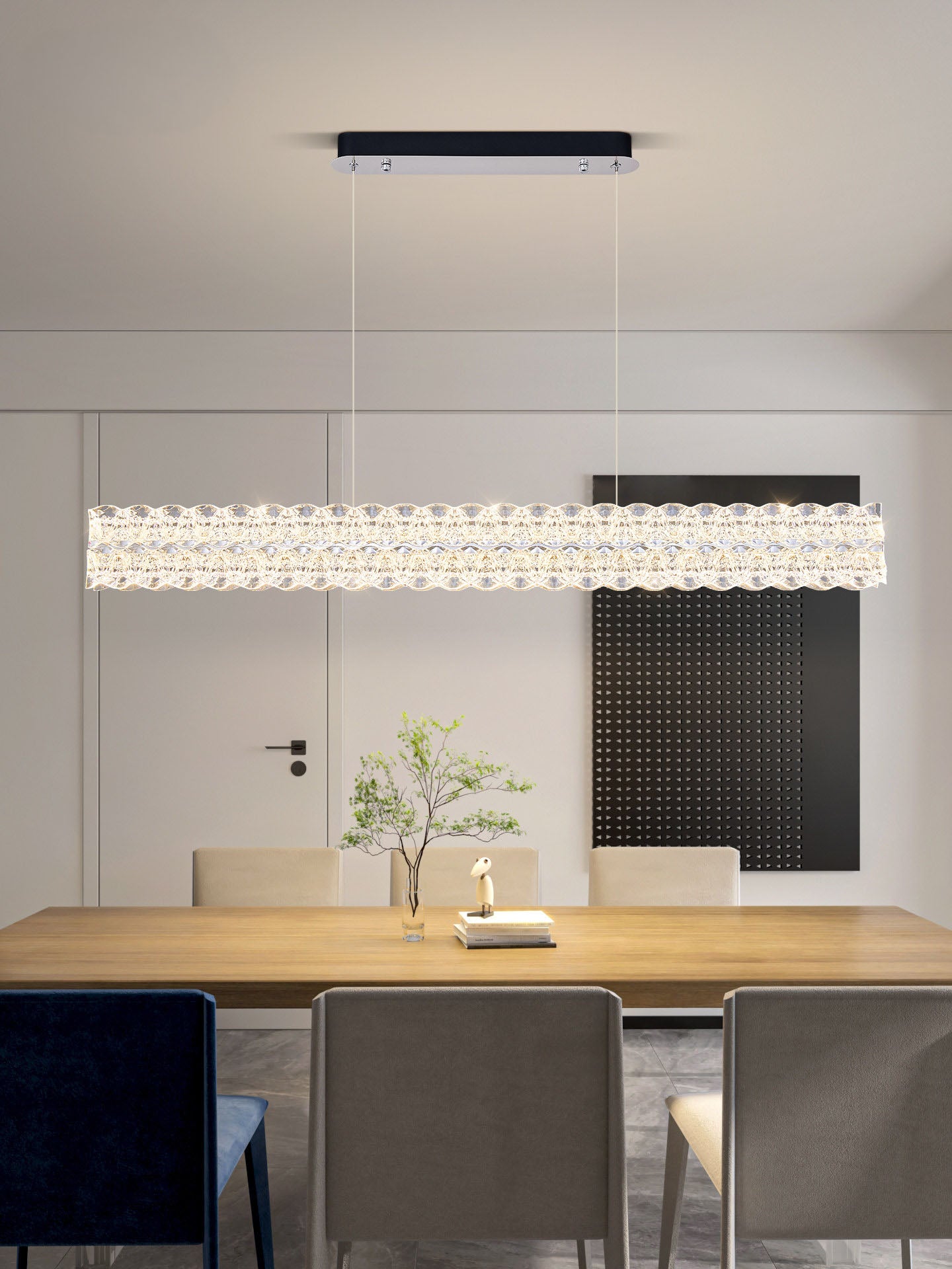 Axis Long Aluminum Textured Pendant Light D003C